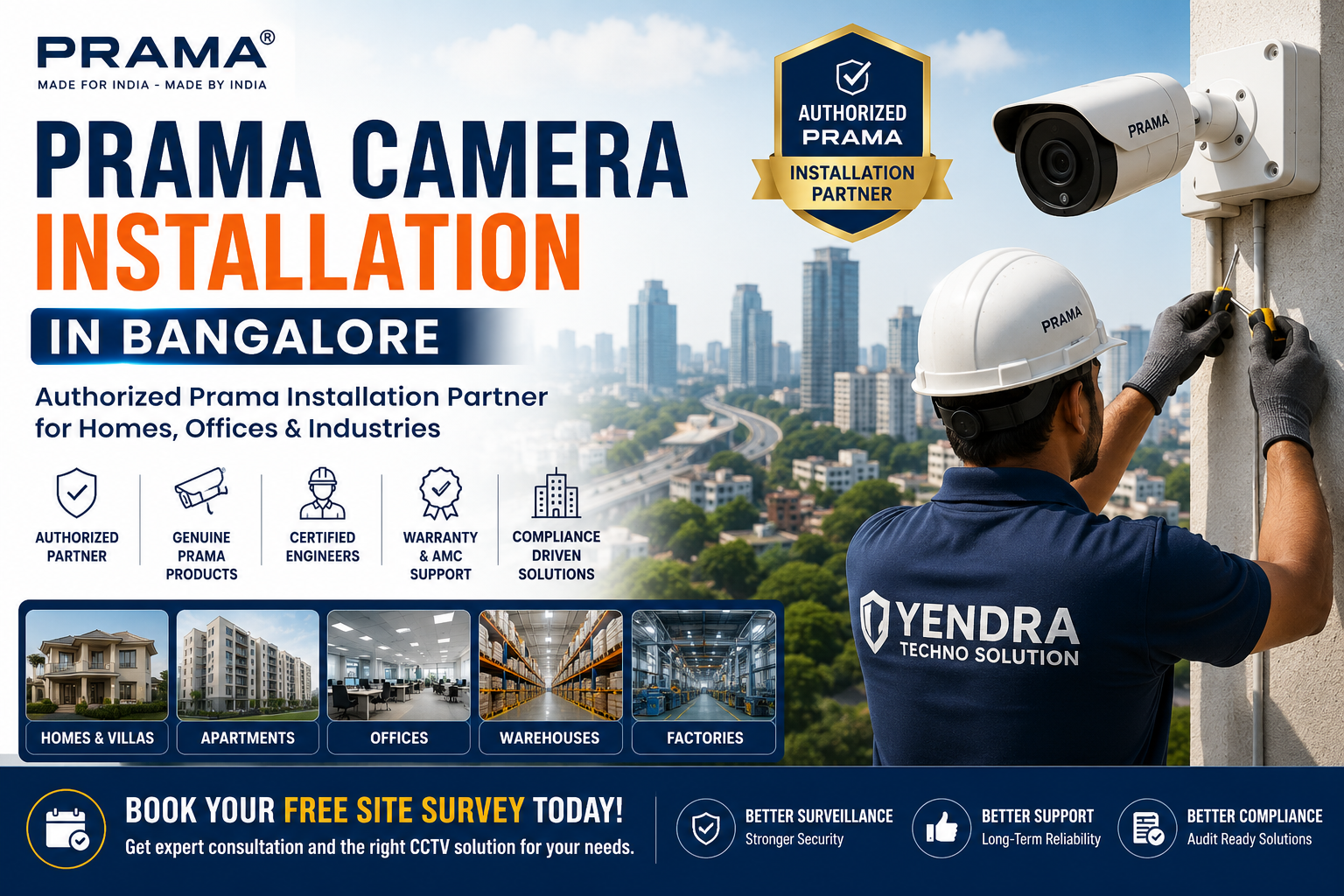 Prama Camera Installation in Bangalore: 7 Powerful Reasons Yendra is the Trusted Authorized Partner