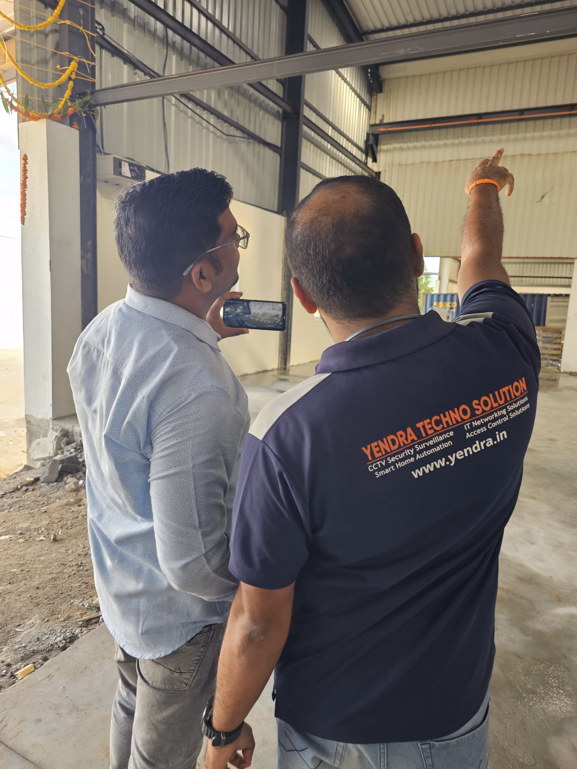 Yendra security team assessing a factory facility