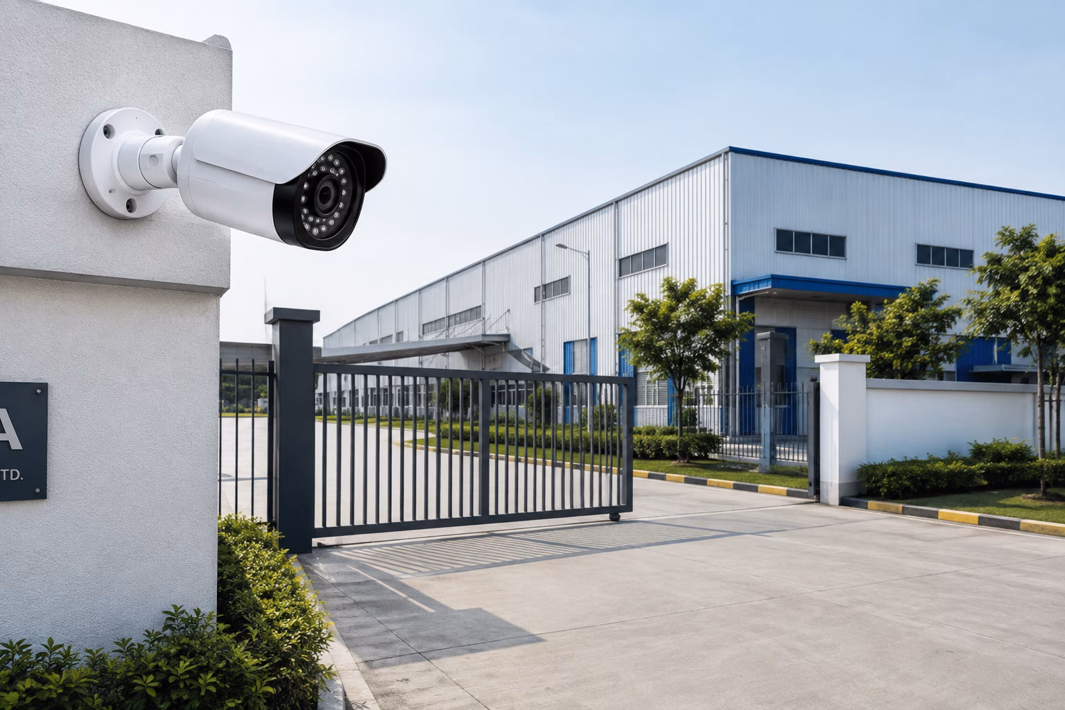 CCTV camera inside an industrial facility