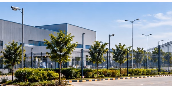 Factory yard and perimeter boundary