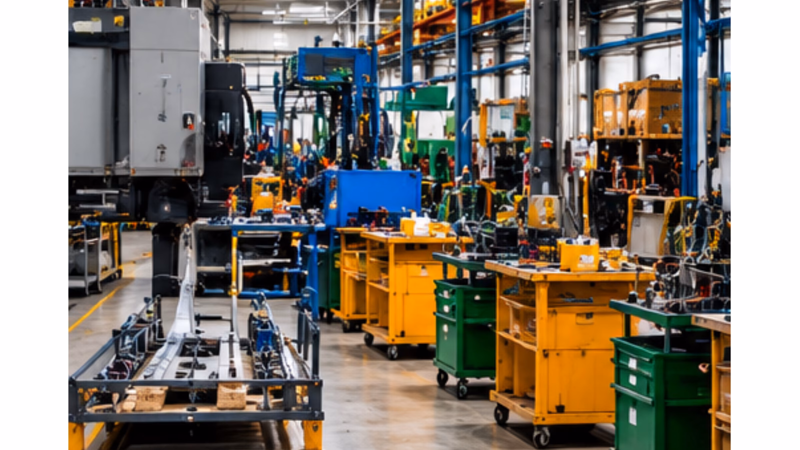 Manufacturing support warehouse storing raw materials and components