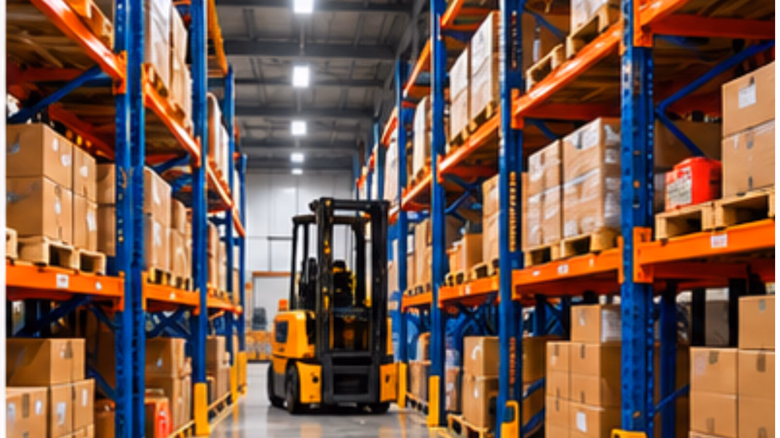 Warehouse storage racks holding inventory